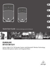 Behringer Eurolive B112W Kurzinstallationsanleitung