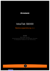 Lenovo IdeaTab S6000 Bedienungsanleitung