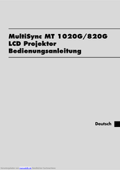 NEC MultiSync MT 820G Bedienungsanleitung