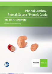 Phonak Cassia Gebrauchsanweisung