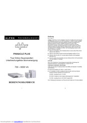 Alpha PINNACLE PLUS Bedienungsanleitung