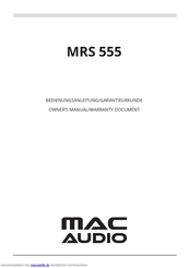 MacAudio MRS 555 Bedienungsanleitung