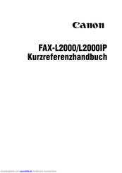 Canon L2000 Kurzreferenzhandbuch
