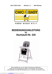 chic 4 baby Nr. 335 Bedienungsanleitung
