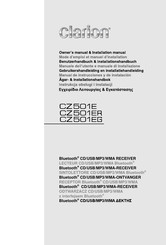 Clarion CZ501ER Installationshandbuch Und Benutzerhandbuch
