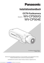 Panasonic WV-CP500/G Installationshandbuch