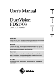 Eizo DuraVision FDS 1703 Bedienungsanleitung