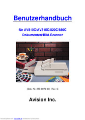 Avision AV810C Benutzerhandbuch