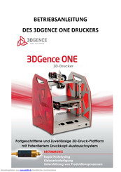 3DGence One Betriebsanleitung