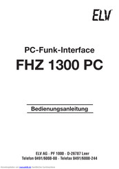 elv FHZ 1300 PC Bedienungsanleitung