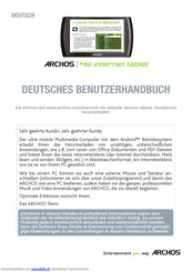 Archos 48 internet tablet Benutzerhandbuch