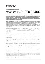 Epson Stylus PHOTO R2400 Bedienungsanleitung