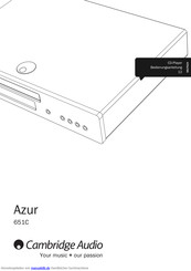 Cambridge Audio Azur 651C Bedienungsanleitung