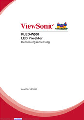 ViewSonic PLED-W500 VS14048 Bedienungsanleitung