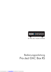 Pro-Ject Audio Systems DAC Box RS Bedienungsanleitung