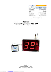 PCE Instruments PCE-G1A Handbuch