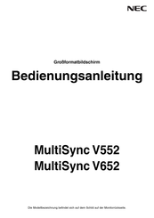 NEC MultiSync V552 Bedienungsanleitung