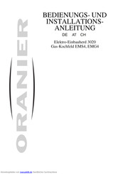 Oranier EMG4 Bedienungs Und Installationsanleitung Handbuch