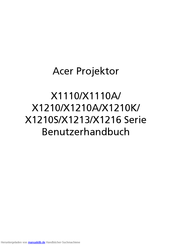 Acer X1110 Benutzerhandbuch