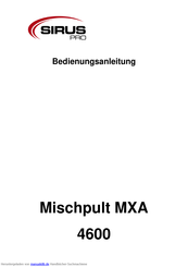 Sirus 4600 Bedienungsanleitung