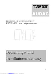 AUDAC LX503 MKII Installationanleitung Und Betriebsanleitung