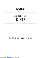 Kawai KD25 Bedienungsanleitung