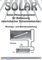 Solar Heizungssystem Betriebsanleitung