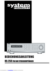 System Fidelity RS-250 Bedienungsanleitung