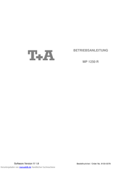 T+A MP 1250 R Betriebsanleitung