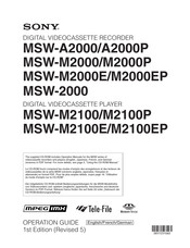 Sony MSW-A2000P Bedienungsanleitung