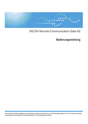 Ricoh remote communication gate a2 Bedienungsanleitung