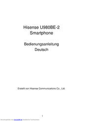 Hisense U980BE-2 Bedienungsanleitung