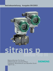 Siemens SITRANS P Serie DS III Betriebsanleitung
