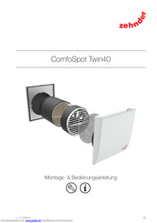Zehnder ComfoSpot Twin40 Montageanleitung Und Bedienungsanleitung