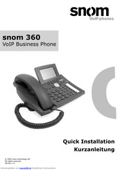 Snom 360 Kurzanleitung