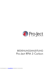 Project RPM 3 Carbon Bedienungsanleitung