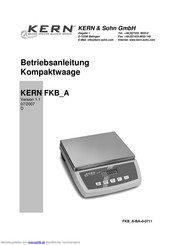 Kern Kern FKB 30K2A Betriebsanleitung