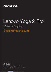 Lenovo Yoga 2 Pro Bedienungsanleitung