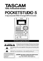 Tascam Pocketstudio 5 Einführungshandbuch