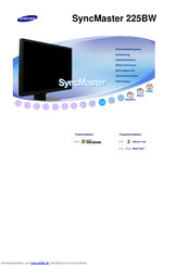 Samsung SyncMaster 225BW Handbuch