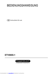 Küppersbusch ETV6800.1 Bedienungsanweisung