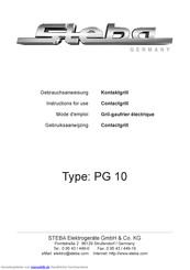 Steba PG 10 Gebrauchsanweisung