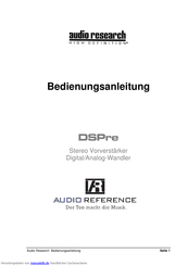 Audio Research DSPre Bedienungsanleitung