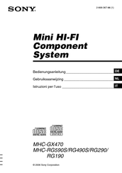 Sony MHC-RG190 Bedienungsanleitung
