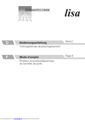 HumanTechnik lisa Bedienungsanleitung