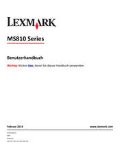 Lexmark MS810de Benutzerhandbuch