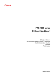 Canon PRO-100S series Handbuch