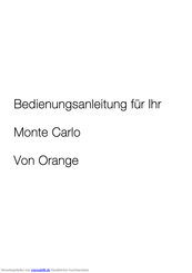ORANGE Monte Carlo Bedienungsanleitung