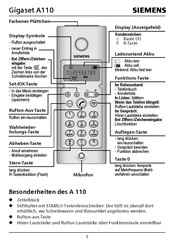 Siemens Gigaset A110 Handbuch