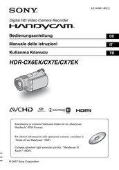 Sony Handycam HDR-CX7E Bedienungsanleitung